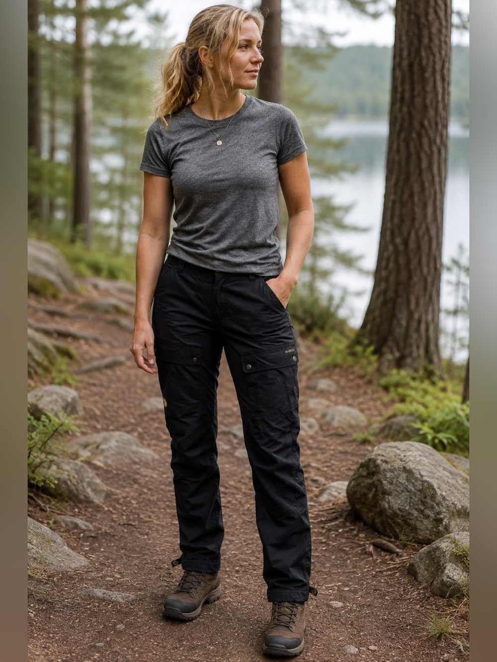 Fjällräven Vidda Pro G-1000 Women’s Hiking Trekking Pants Black US 8 Short